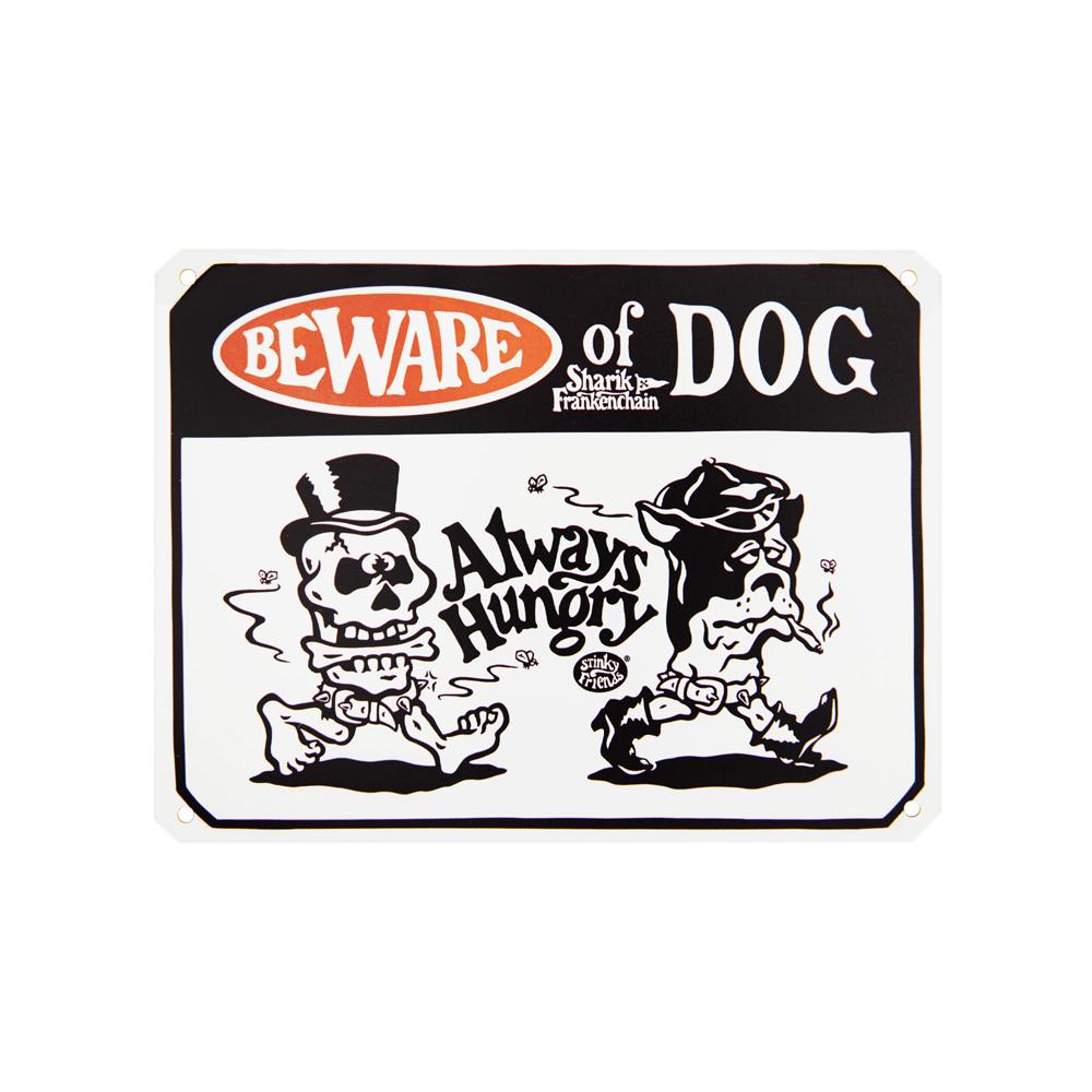 Жестяная табличка ОСТОРОЖНО, СОБАКА