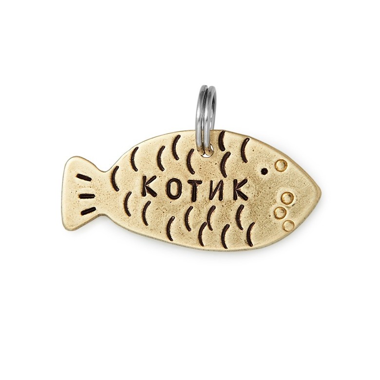 Адресник РЫБКА МОЯ (латунь)