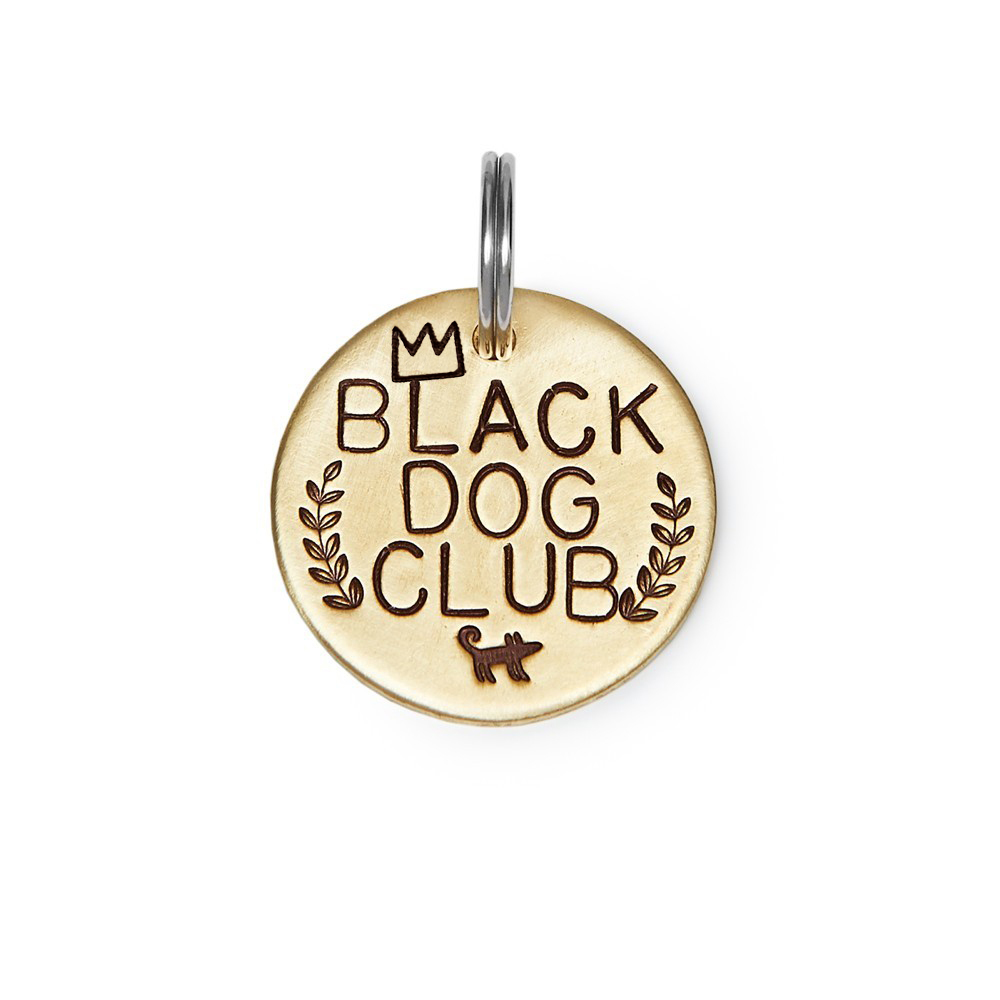 Адресник КЛУБ ЧЁРНЫХ СОБАК (латунь/мельхиор, 25/32 мм)