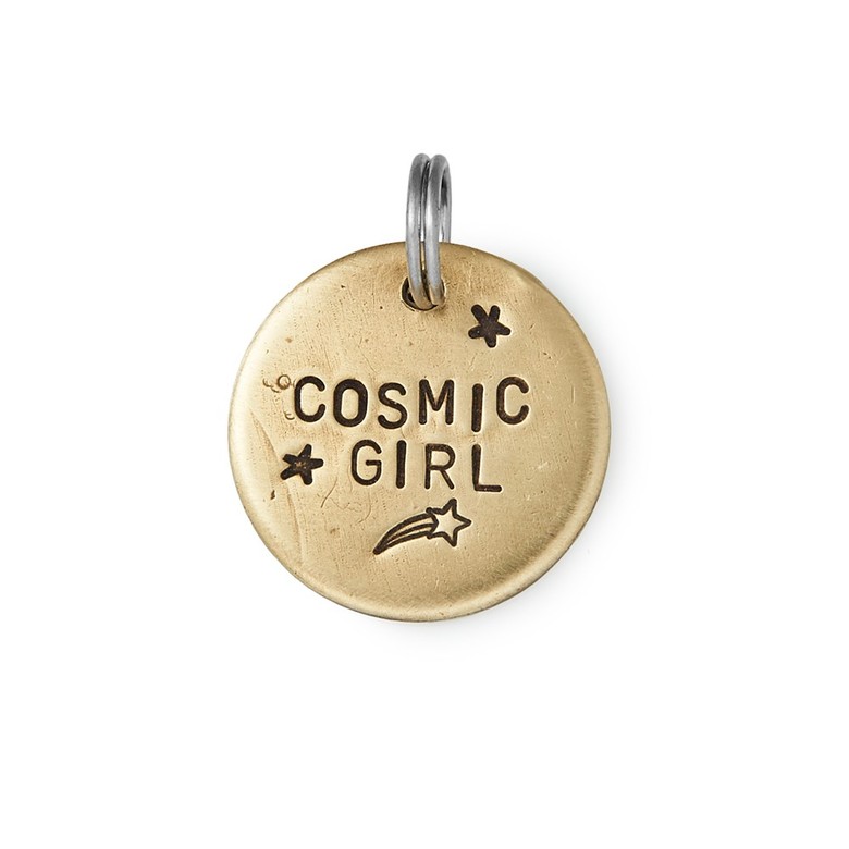 Адресник КОСМИЧЕСКАЯ ДЕВОЧКА (латунь/мельхиор, 25/32 мм)