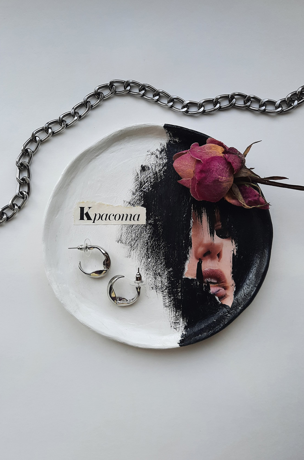 ТАРЕЛКА  с коллажом КРАСОТА