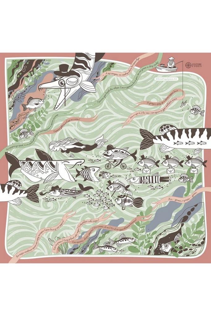 Платок-каре «Премудрый пескарь»