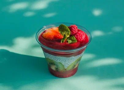 Чиа-пудинг "Малина-киви"