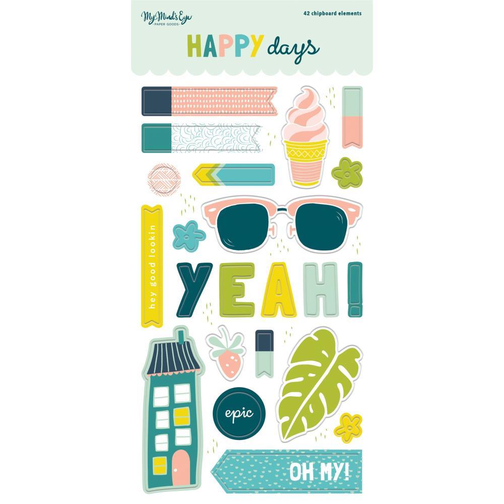 Чипборд Happy Days Chipboard Elements