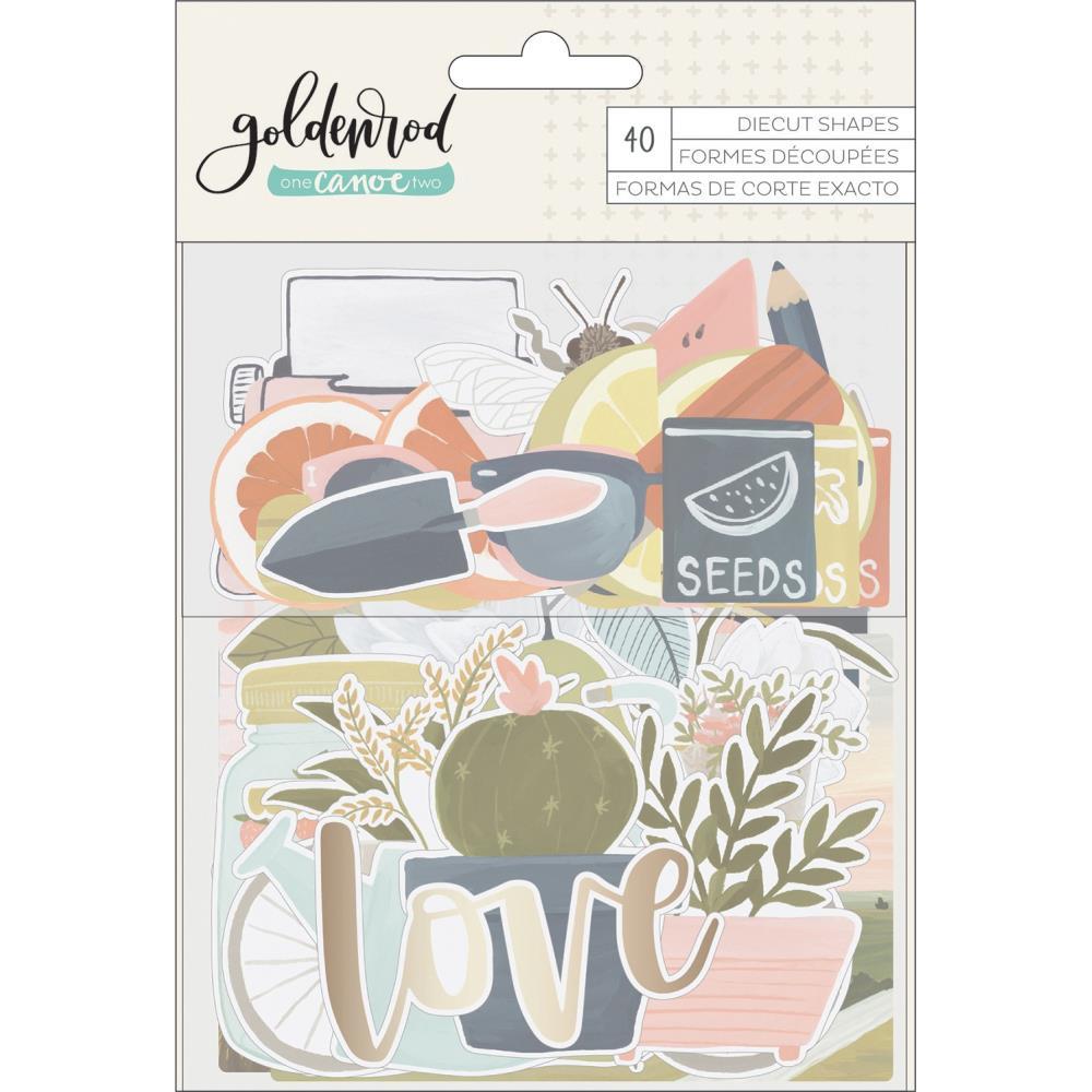 Высечки One Canoe Two Goldenrod Ephemera Cardstock Die-Cuts