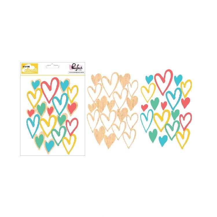 Украшения Pinkfresh Studio Up In The Clouds Drop Stickers With Wood Frame