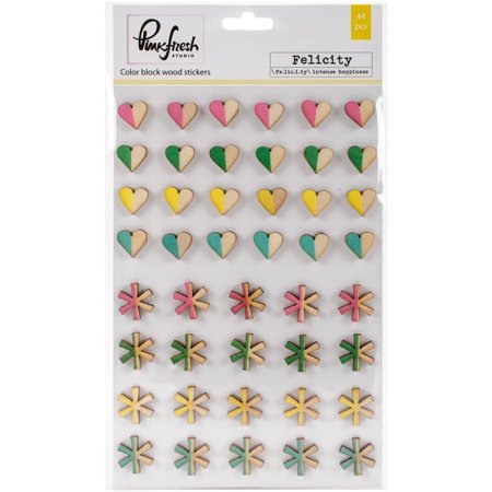 Деревянные стикеры Pinkfresh Studio Felicity Color block wood stickers