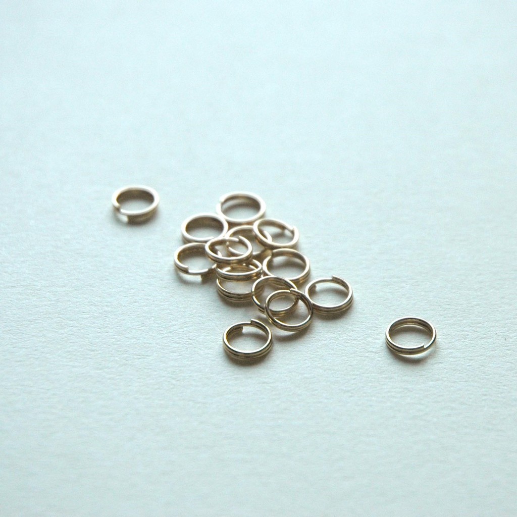 Кольцо соединительное двойное 7 мм. 5 штук. - Золото.