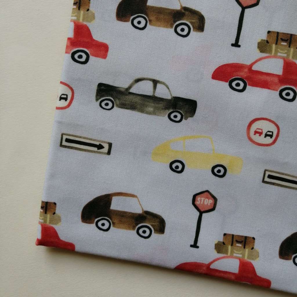 Отрез хлопка Unicorn & Organic collection - Машинки на сером