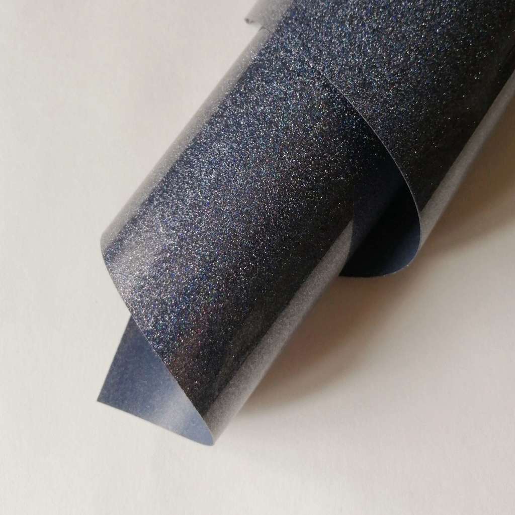 Термотрансферная пленка с мультирадужным глиттером - Темно-серая