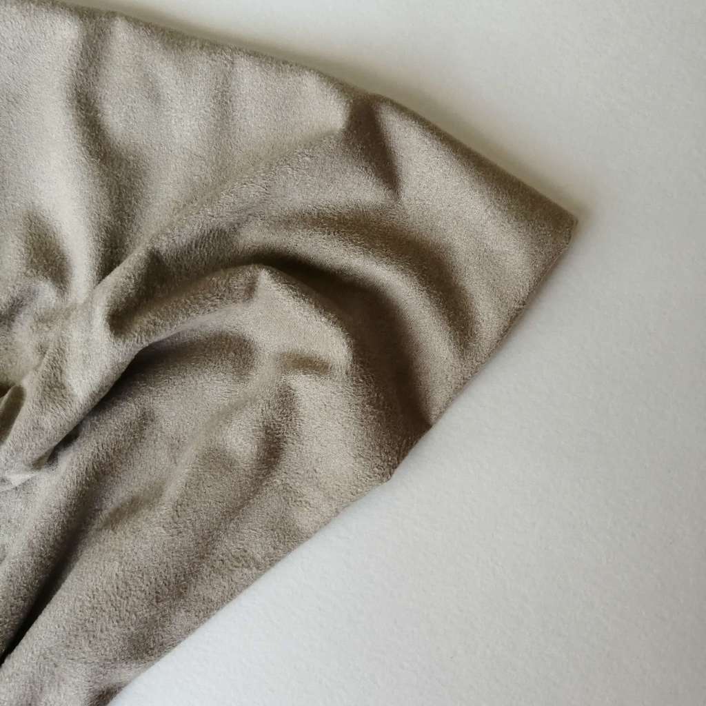 Замша тонкая односторонняя Корея - Серо-бежевая