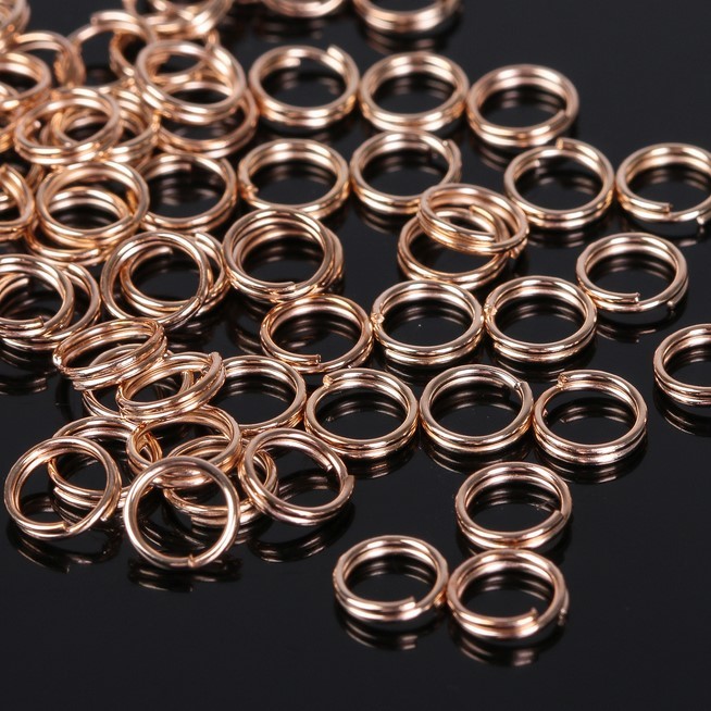 Кольцо соединительное двойное 6 мм. 10 штук. - Золото.