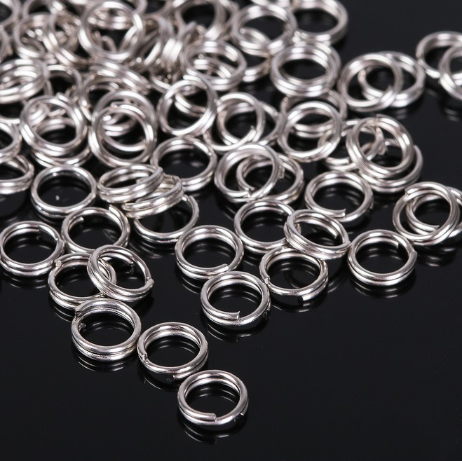 Кольцо соединительное двойное 6 мм. 10 штук. - Серебро