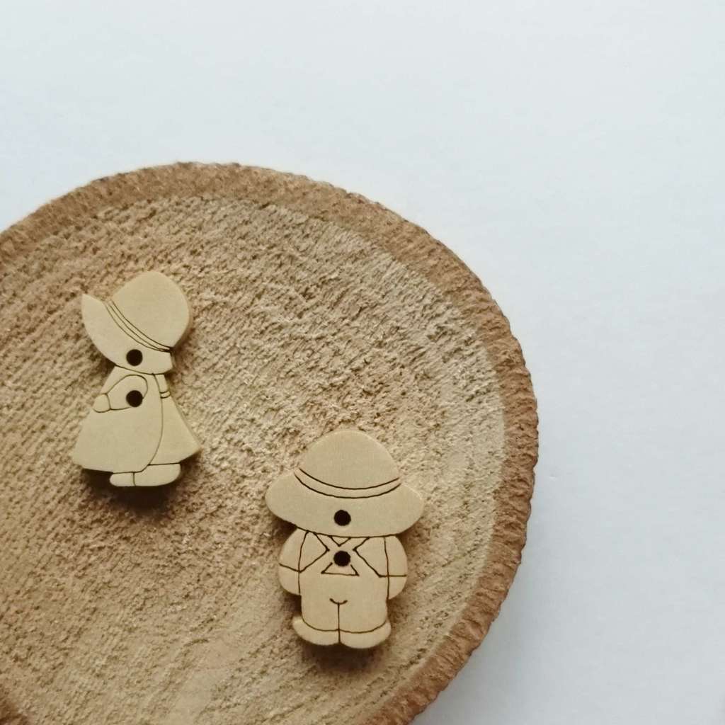 Деревянная пуговка Мальчик/Девочка