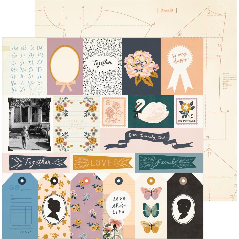 Двусторонняя бумага Maggie Holmes Heritage 12"X12" Crate Paper - Recollection