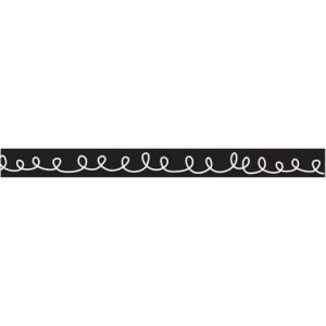 Лента декоративная American Crafts, 9,5 мм х 1,5 м - Charcoal Swirls