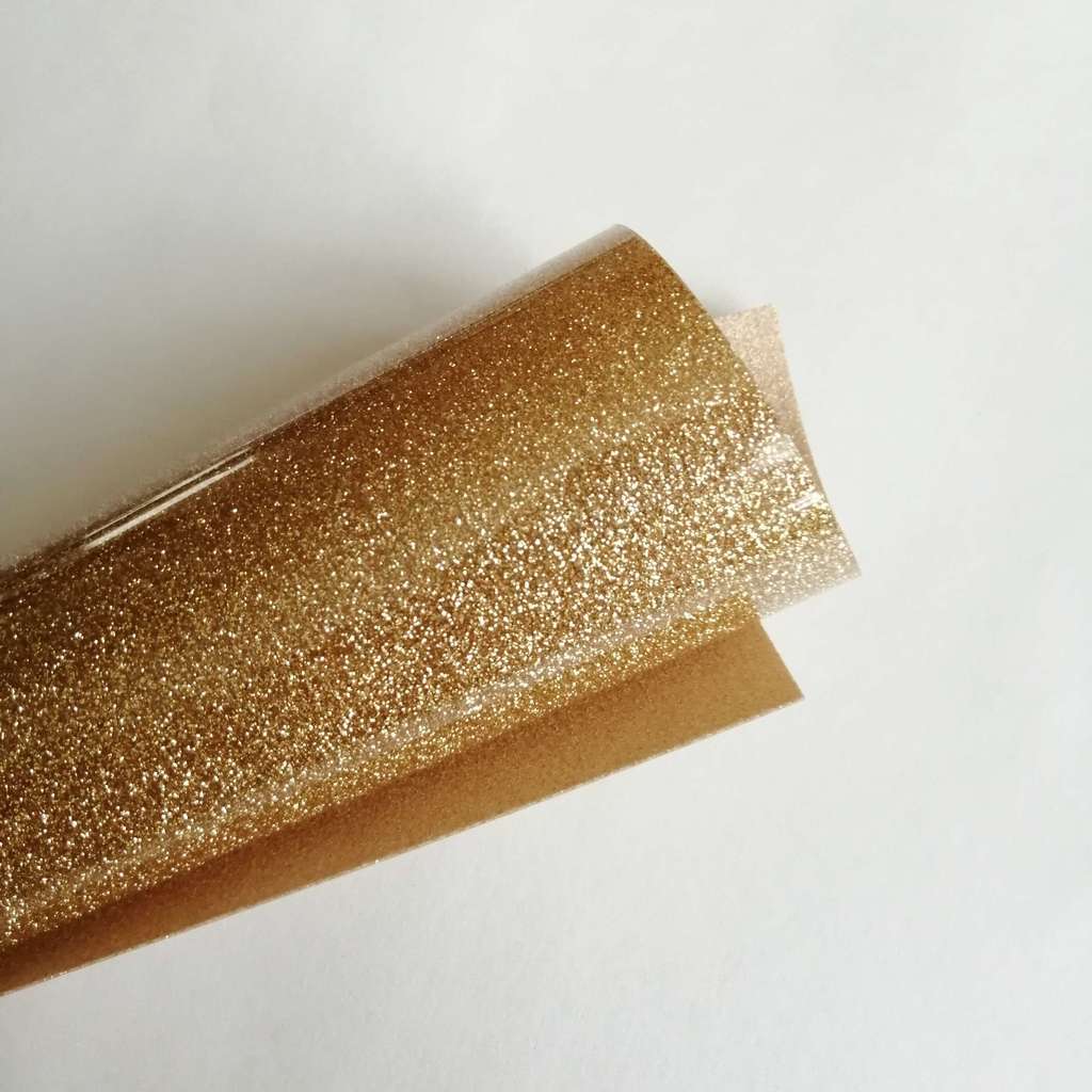 Термотрансферная пленка с  глиттером - Золото