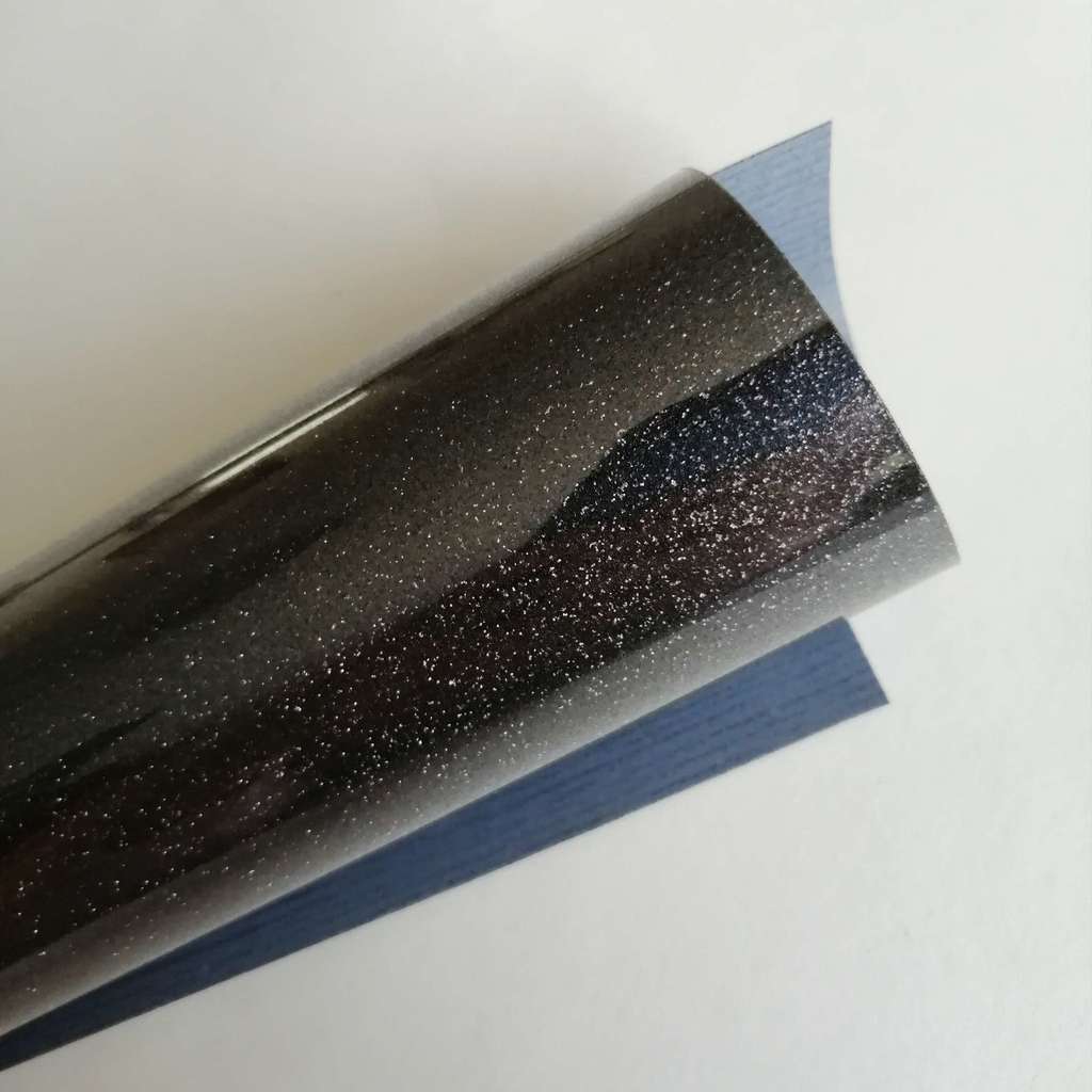 Термотрансферная пленка с  глиттером - Чёрная