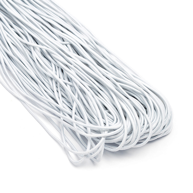 Резинка для блокнотов, диаметр 2 мм, длина 1 метр - Белая
