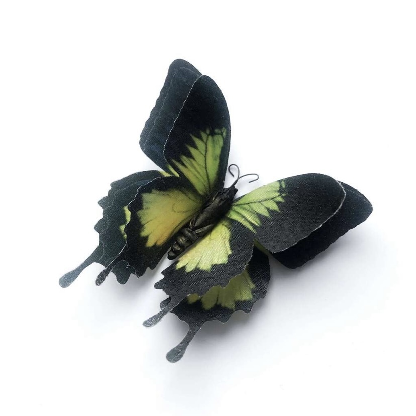 Бабочка из шёлка - жёлтая