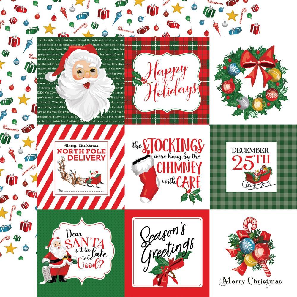 Двусторонняя бумага Carta Bella Dear Santa 12" х 12" - 4"X4" Journaling Cards