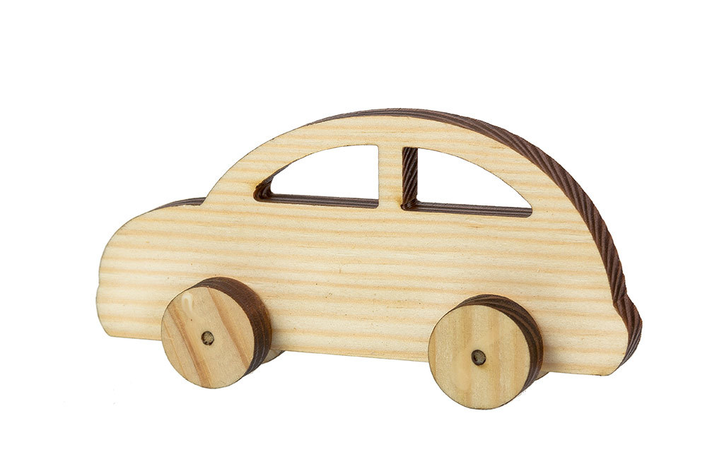 Деревянная заготовка для декорирования "Машинка", сосна, 6,5 x 13,5 см