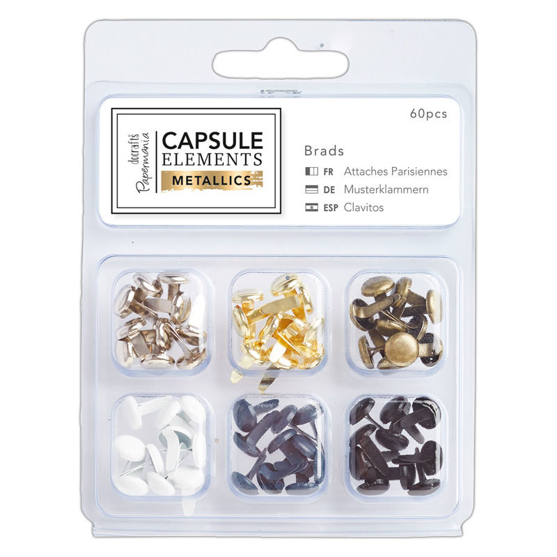 Набор круглых брадс "Elements Metallics" 60 шт от DOCRAFTS