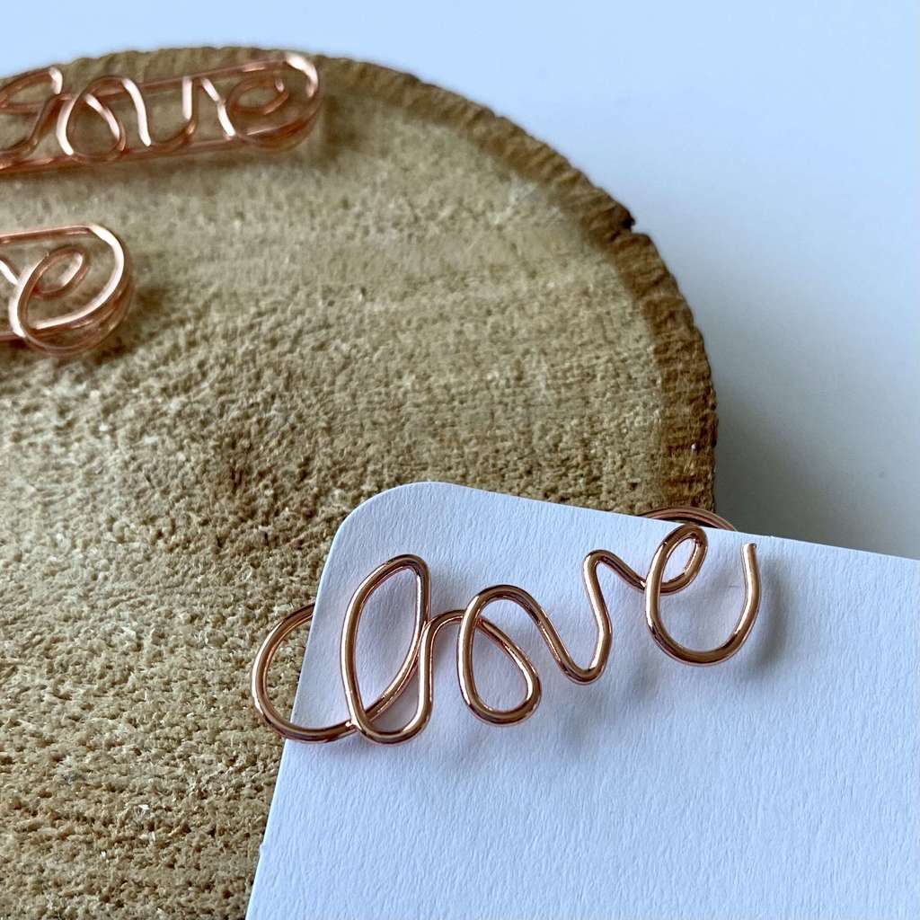 Зажим "Love", розовое золото, 3,2 х 1,2 см