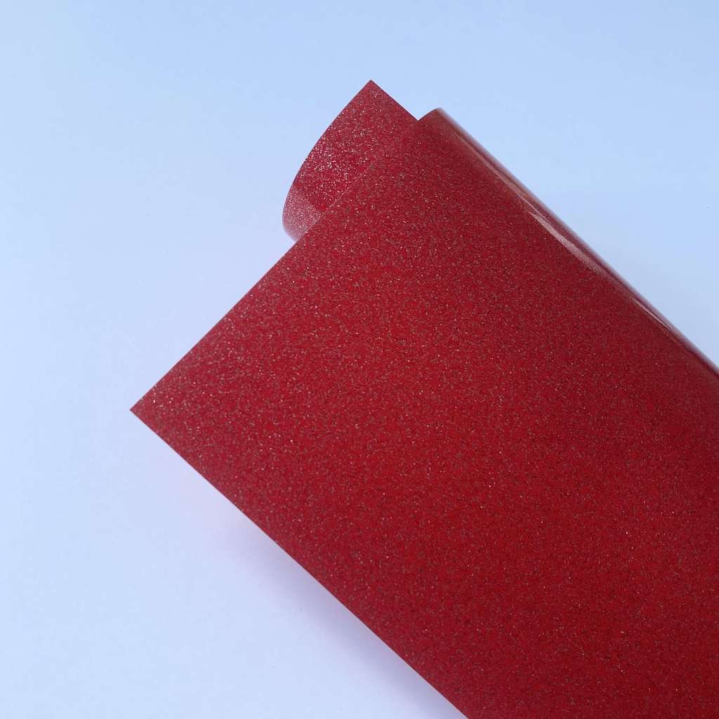 Термотрансферная пленка - Красная с блестками