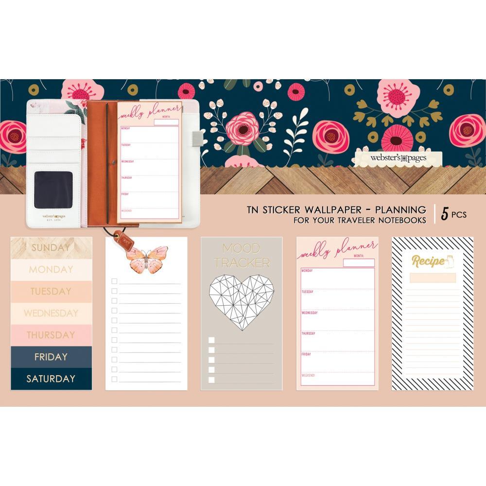 Набор стикеров  для мидори и планеров Wallpaper Planning от Webster’s Pages, 5 stickers