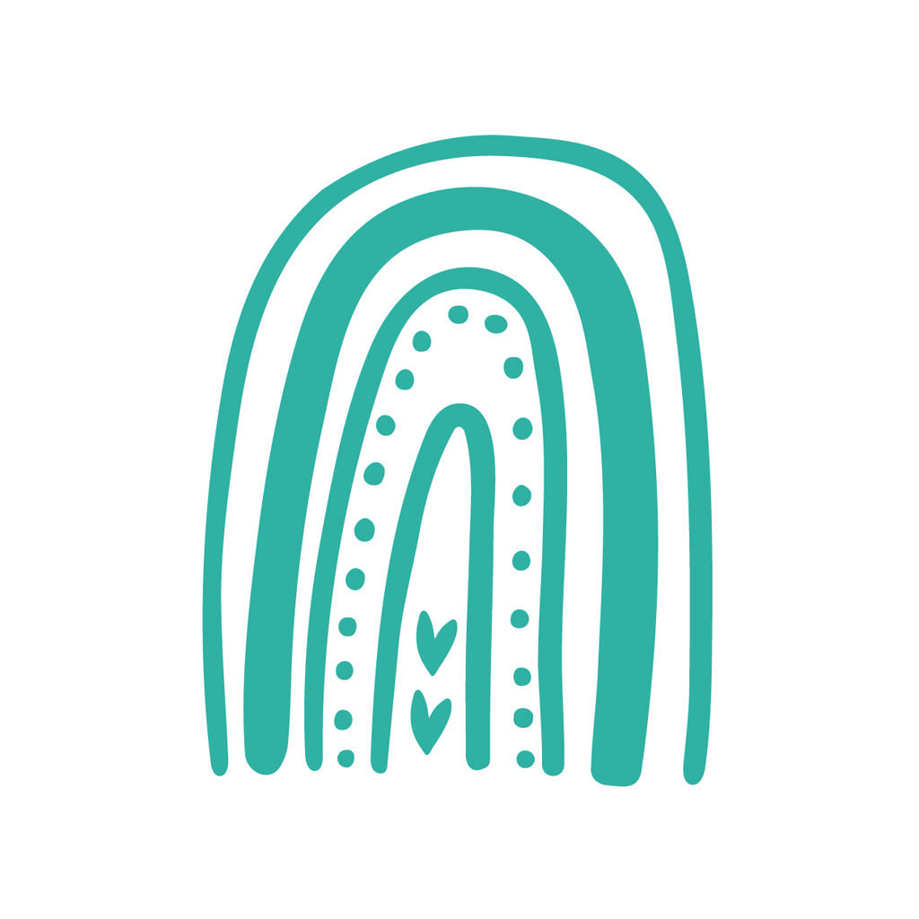 Рисунок из термотрансферной пленки - Радуга с сердцем