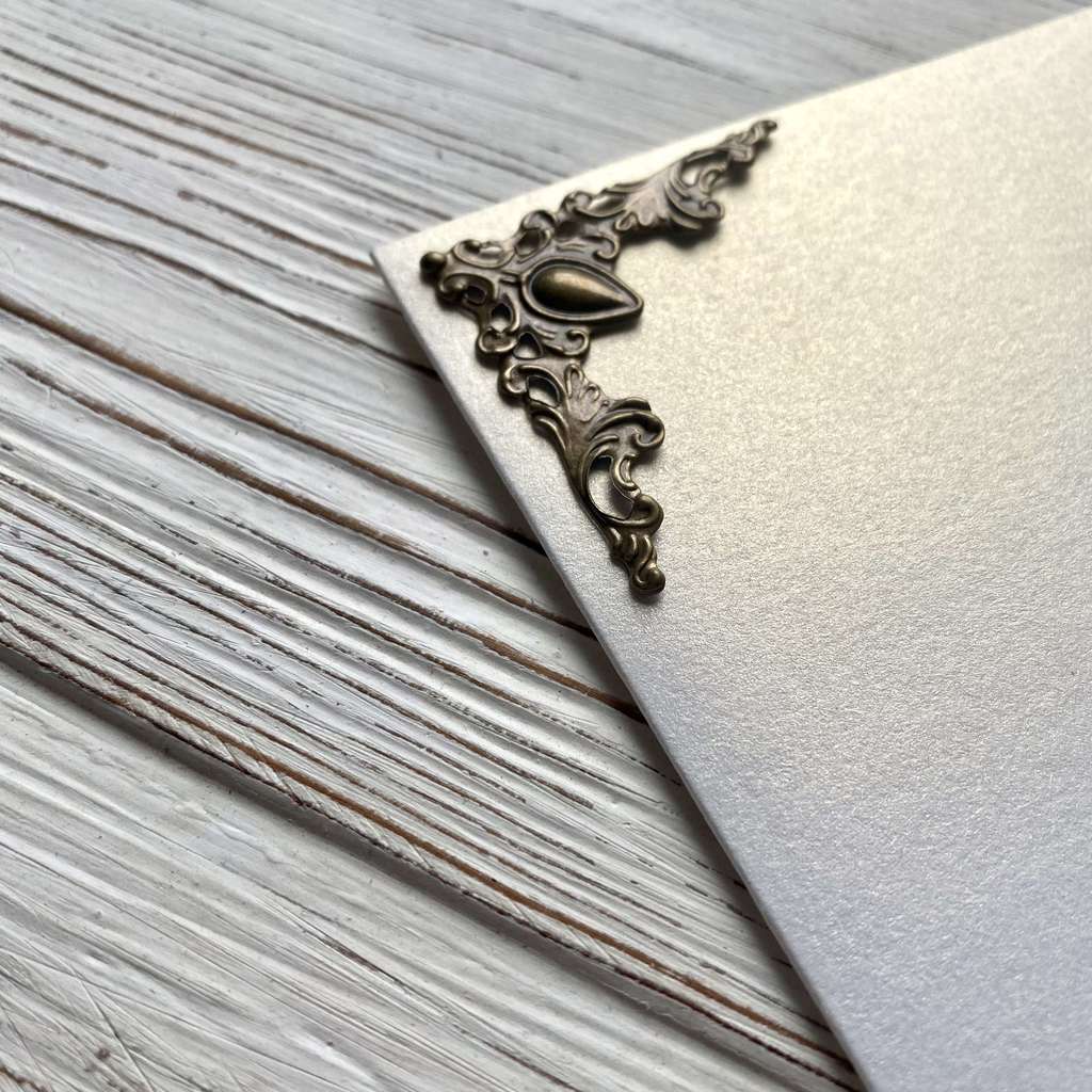 Декоративный уголок, металл, 4х4 см, набор из 2 шт - бронза