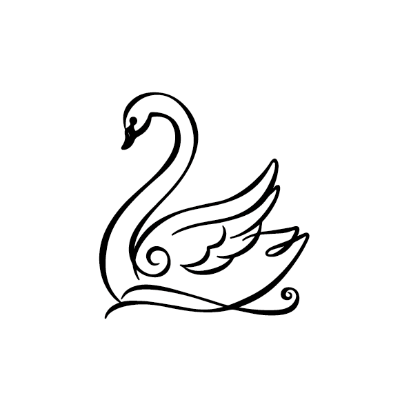 Рисунок из термотрансферной пленки - Лебедь