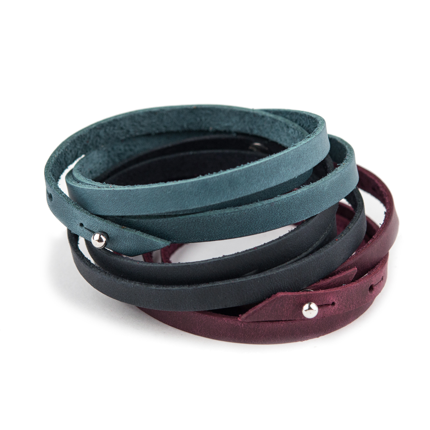 Кожаный браслет-намотка