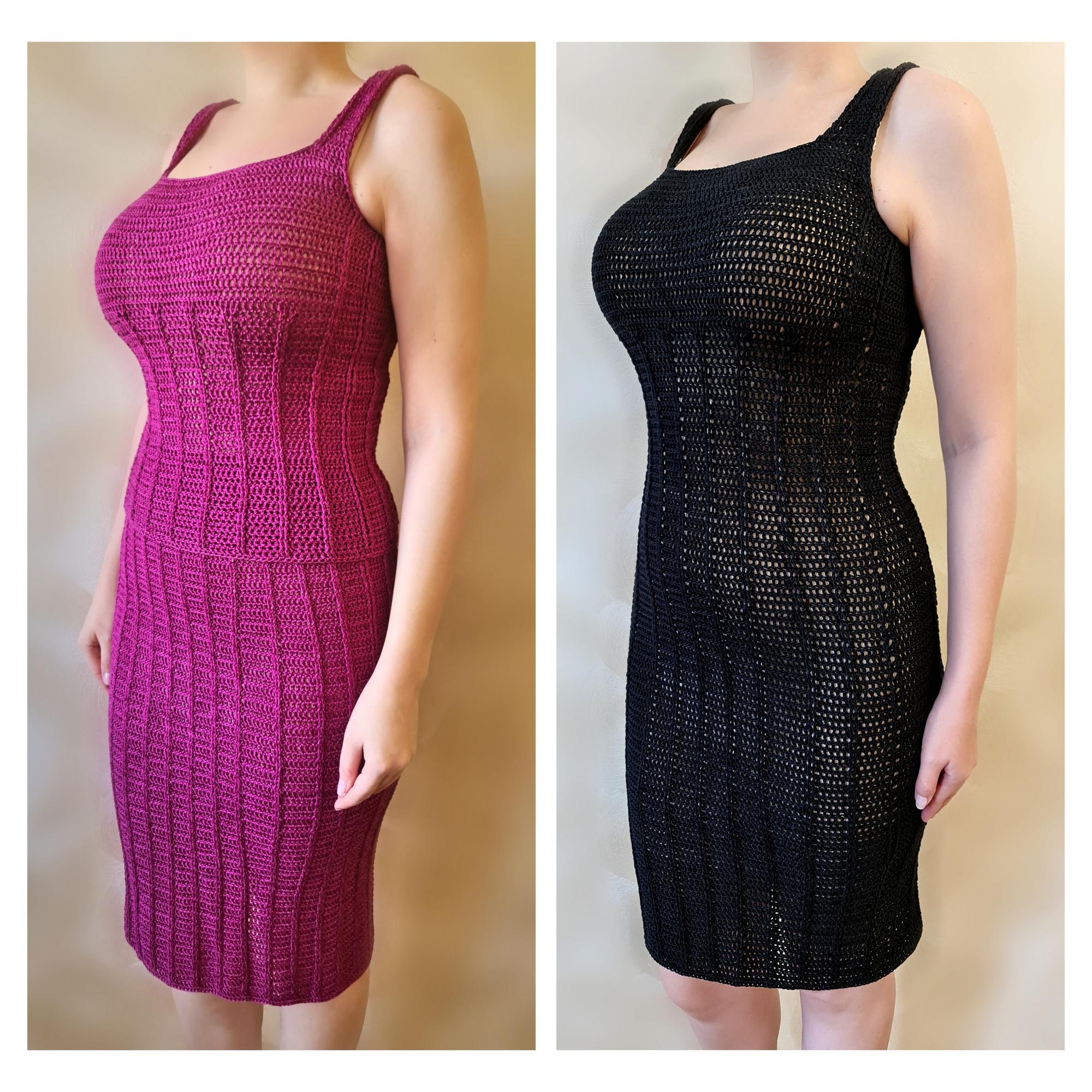 Мастер-Класс по вязанию крючком топа и платья  "Каре"