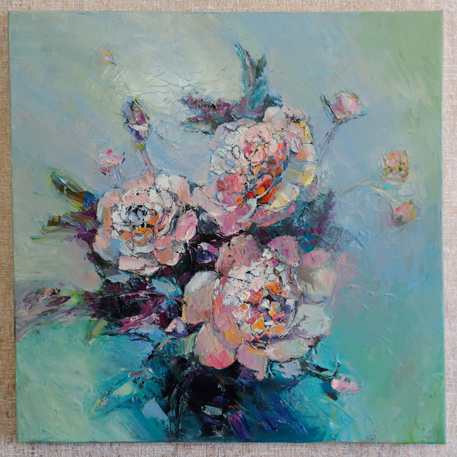 Картина "ПИОНЫ" холст масло