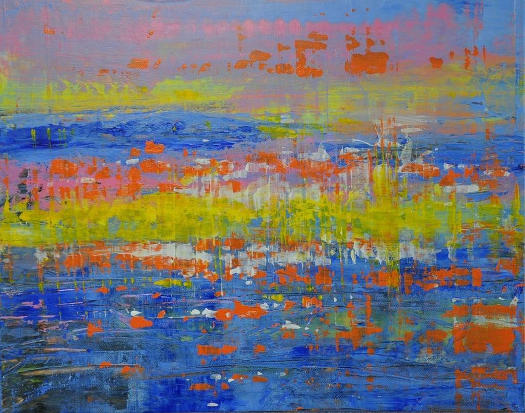 Картина Абстракция  "Блики на воде А 4,1 Seo-1" холст акрил