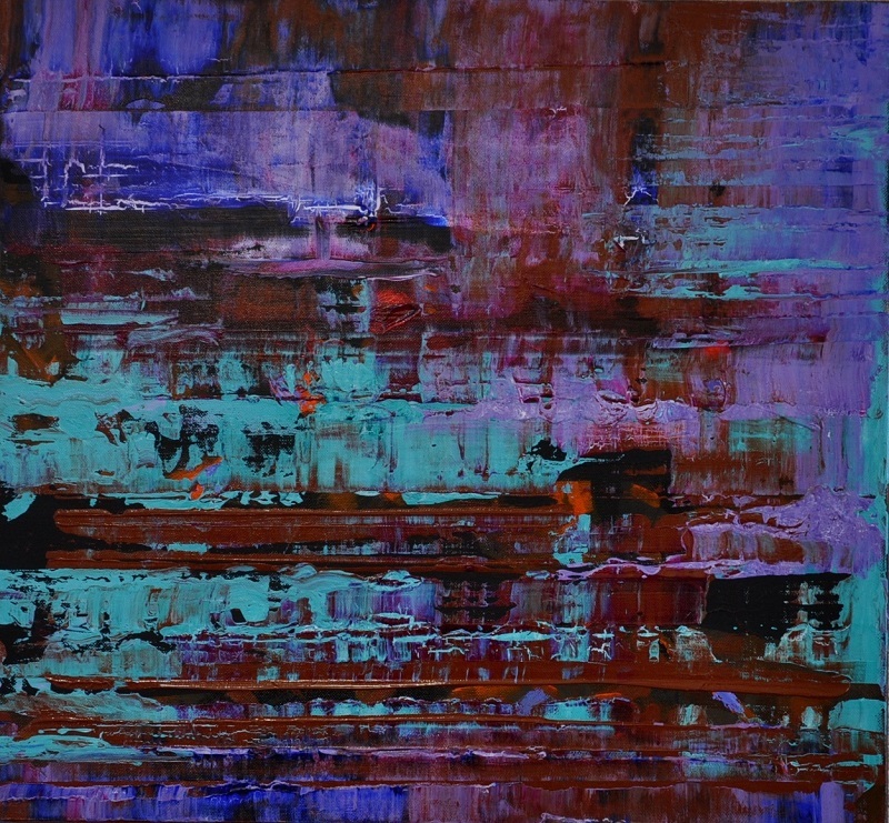 Картина Абстракция  "Вечернее море А 4,2 Seo-1" холст акрил