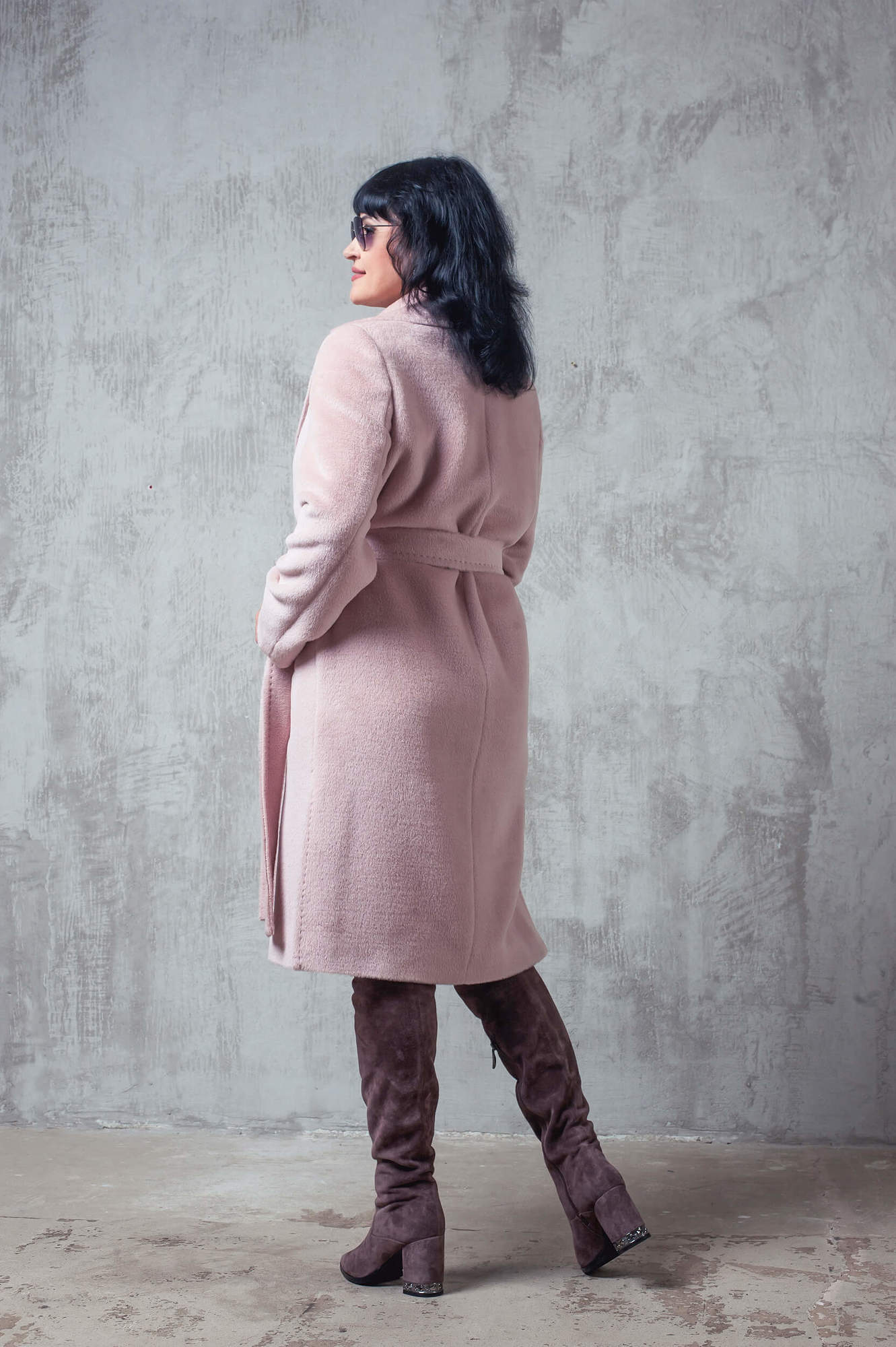 Пальто из шерсти альпака