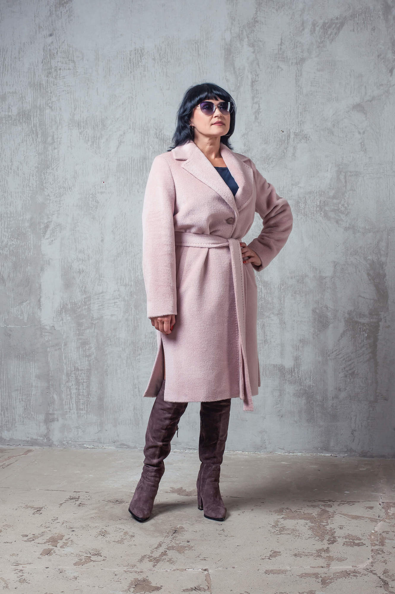 Пальто из шерсти альпака