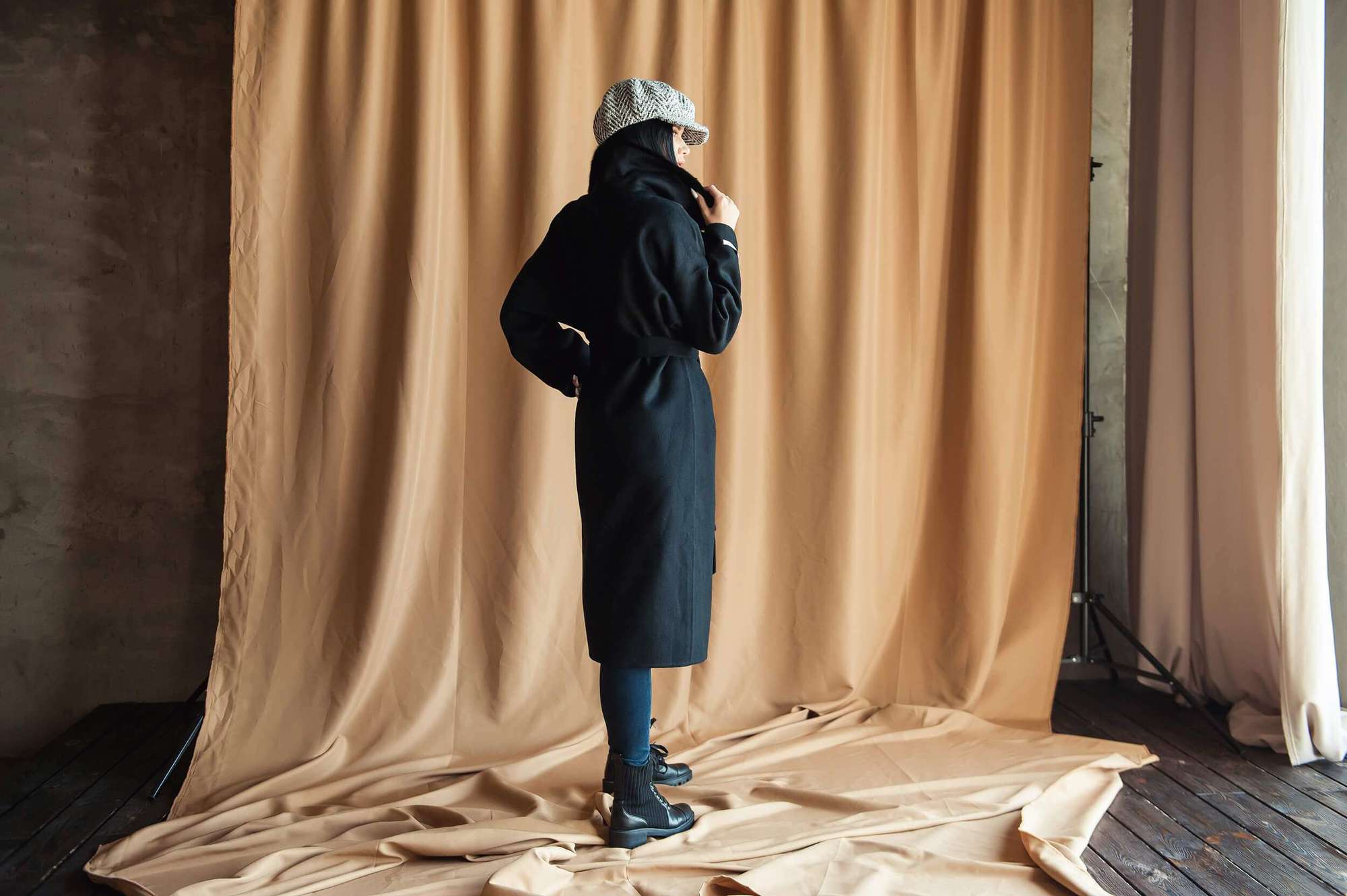 Пальто из шерсти альпака