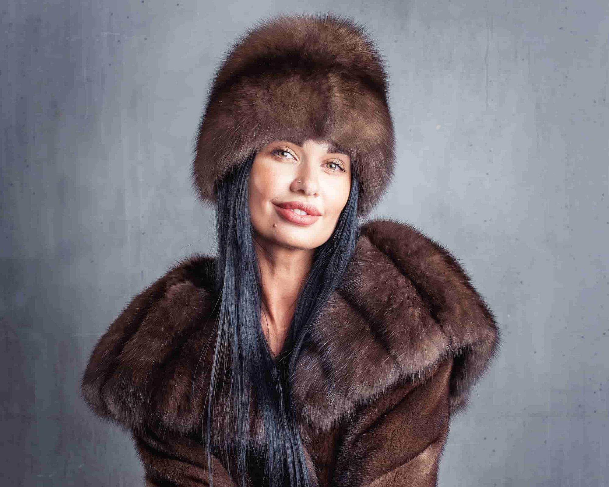 Шапка из меха соболя