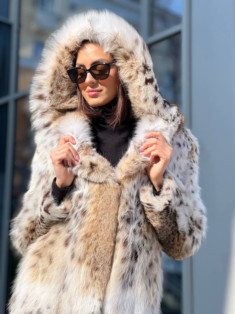 Шуба из меха рыси.