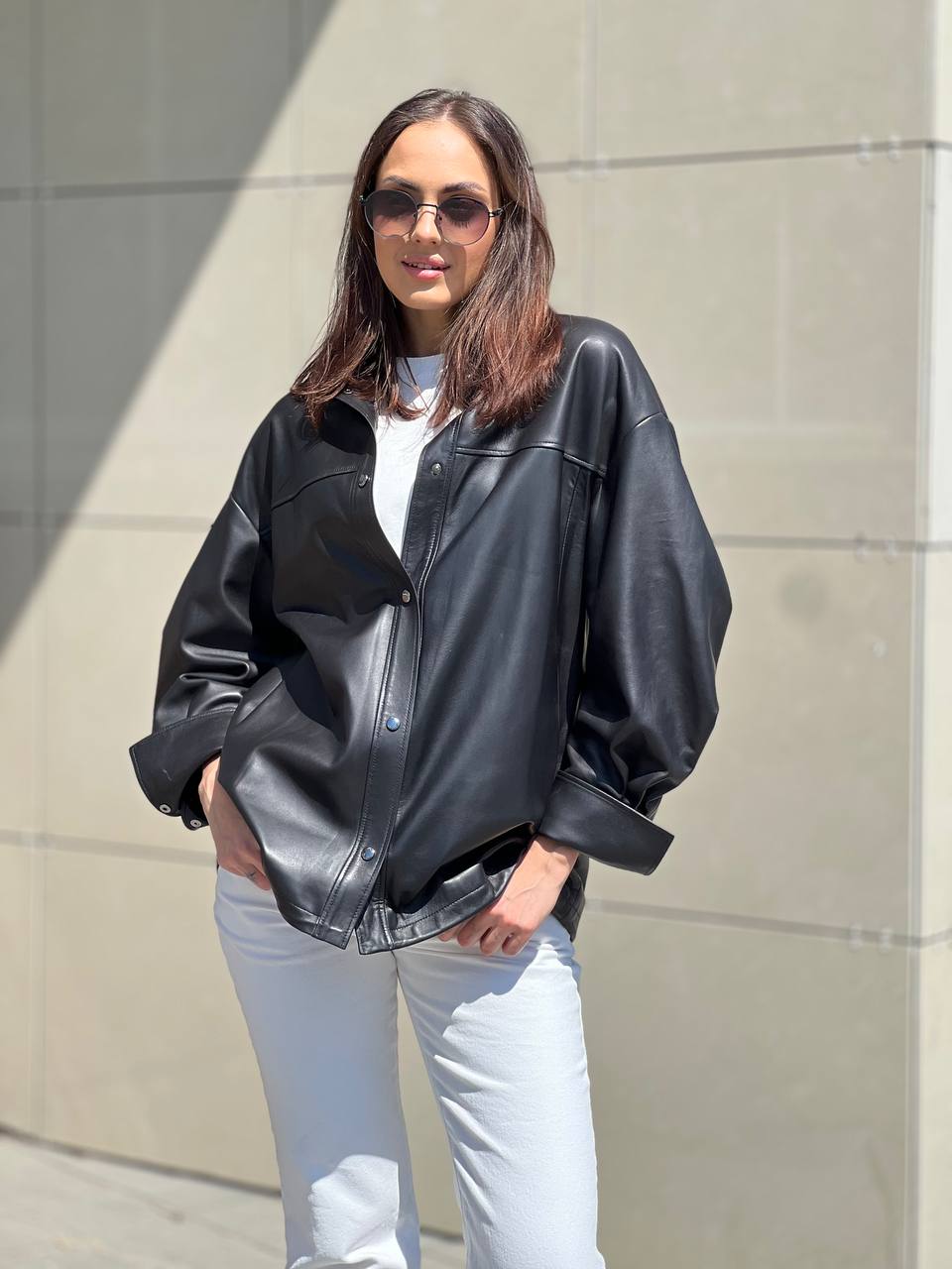 Рубашка из натуральной кожи