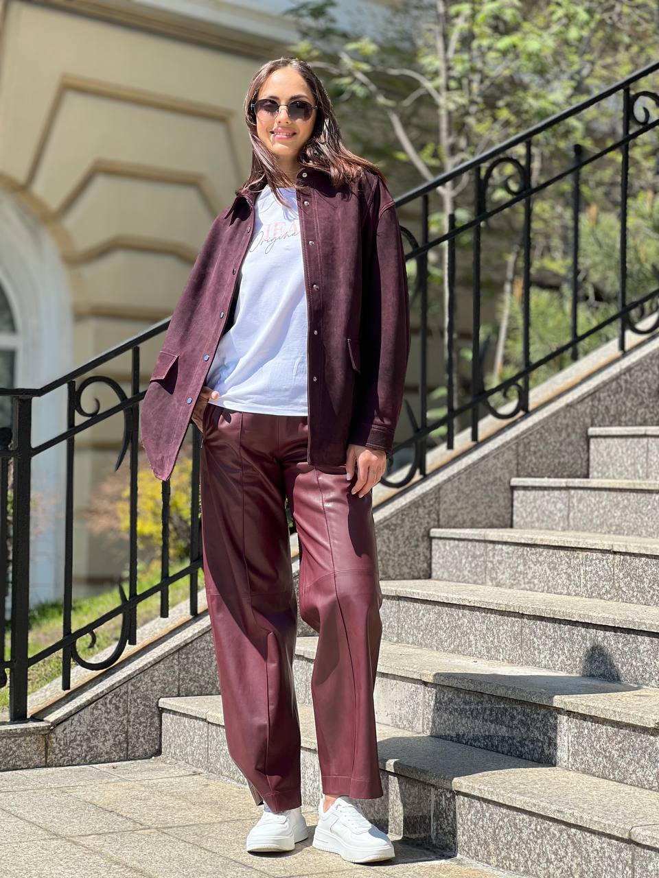 Куртка-рубашка из мягкой натуральной нубуковой кожи