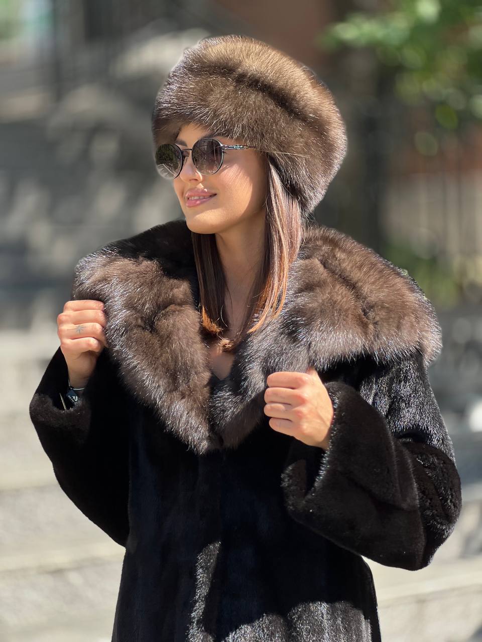 Шапка кубанка из высококачественного меха баргузинского соболя