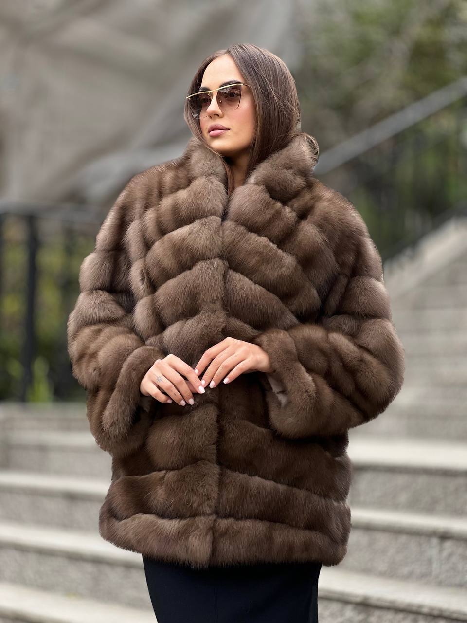 Полушубок из меха куницы