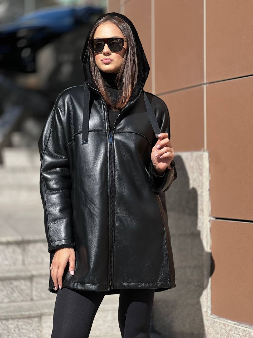 Дубленка из натуральной овчины длиной