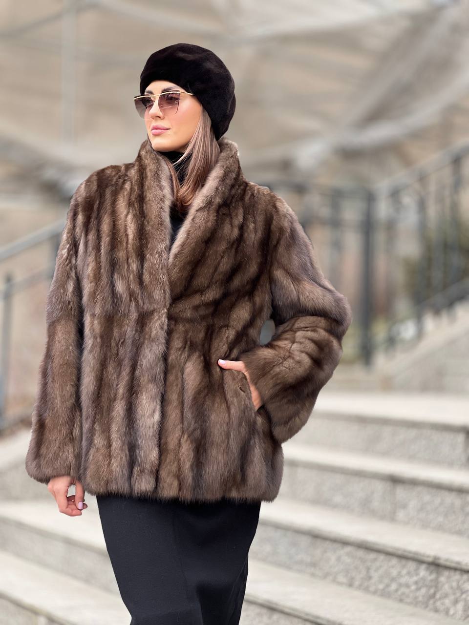 Полушубок из элитного меха соболя