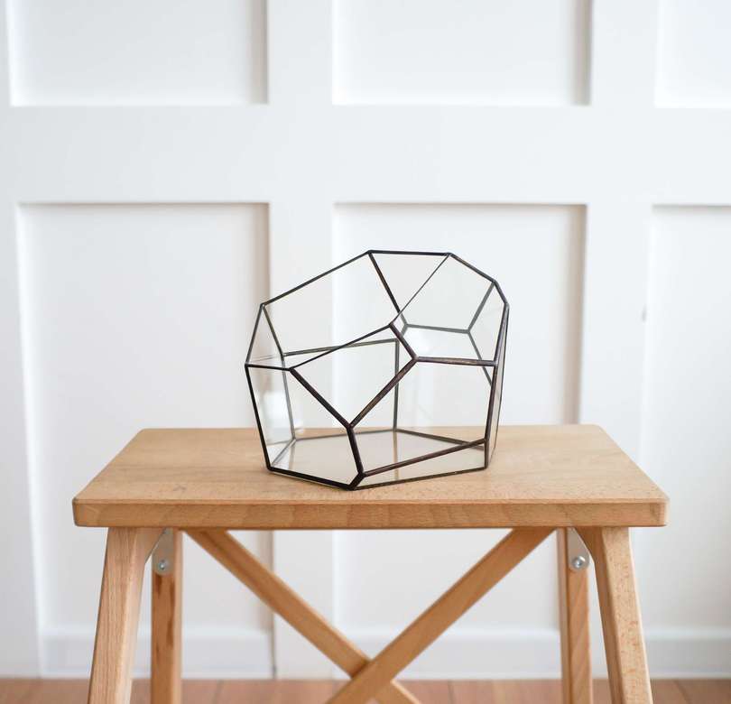 Флорариум геометрический Стоун  с черными швами